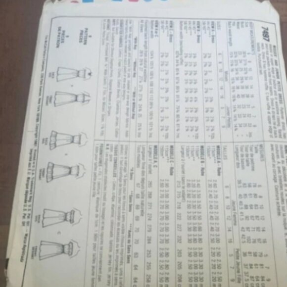Vintage McCalls 7497 Make Tonight Wear it Tomorrow 3 Dress Styles Pattern Sz 7 - Picture 2 of 2